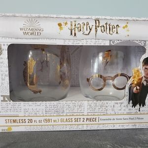 Harry Potter Wizarding World Stemless Wine Glasses - Set of 2 - New in Box